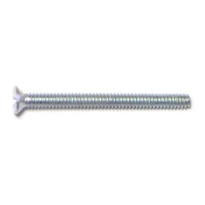 #4-40 x 1-1/4" Zinc Plated Steel Coarse Thread Slotted Flat Head Machine Screws