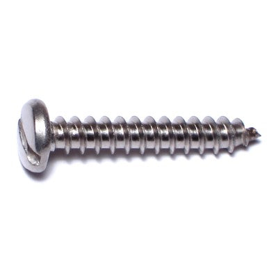 #8 x 1" 18-8 Stainless Steel Slotted Pan Head Sheet Metal Screws