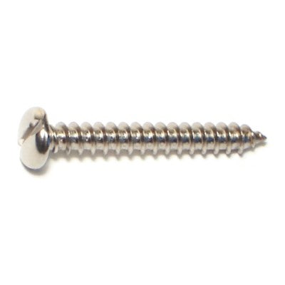 #8 x 1-1/4" 18-8 Stainless Steel Slotted Pan Head Sheet Metal Screws