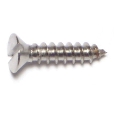 #8 x 3/4" 18-8 Stainless Steel Slotted Flat Head Sheet Metal Screws