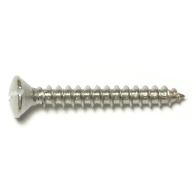 #10 x 1-1/2" 18-8 Stainless Steel Slotted Oval Head Sheet Metal Screws