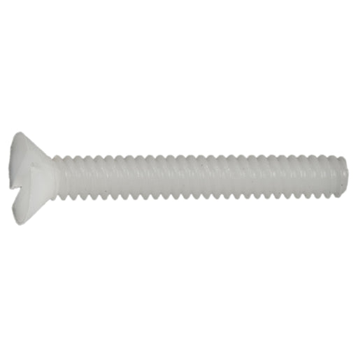 #6-32 x 1" Nylon Plastic Coarse Thread Slotted Flat Head Screws