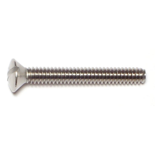 #10-24 x 1-1/2" 18-8 Stainless Steel Coarse Thread Slotted Oval Head Machine Screws