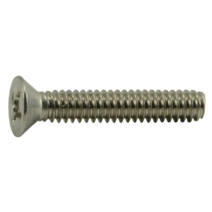 #2-56 x 1/2" 18-8 Stainless Steel Coarse Thread Phillips Flat Head Machine Screws