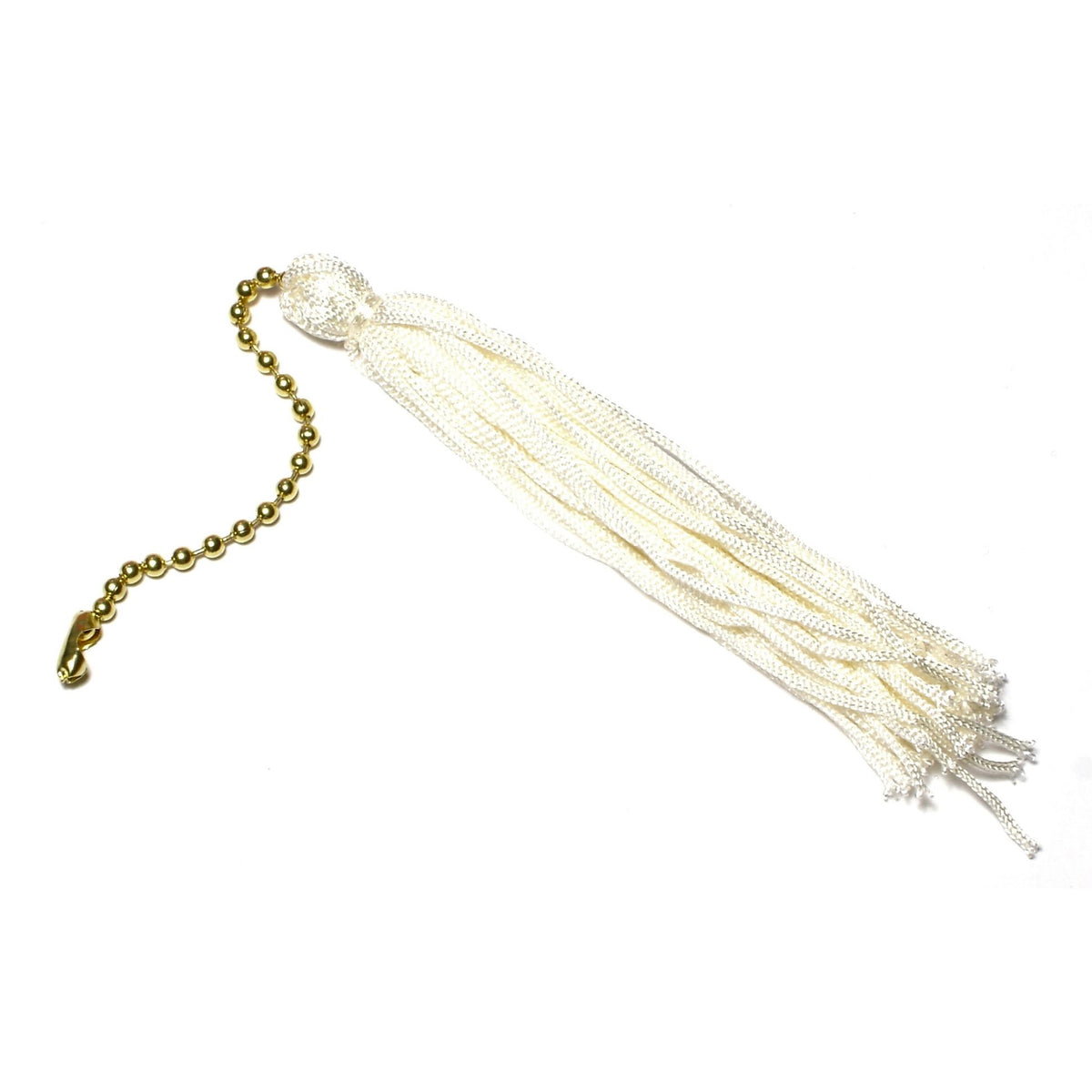 5" White Colored Ball Chain Tassels