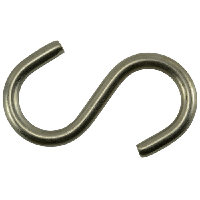 17/64" x 13/16" x 2-1/2" 18-8 Stainless Steel Medium Wire S Hooks