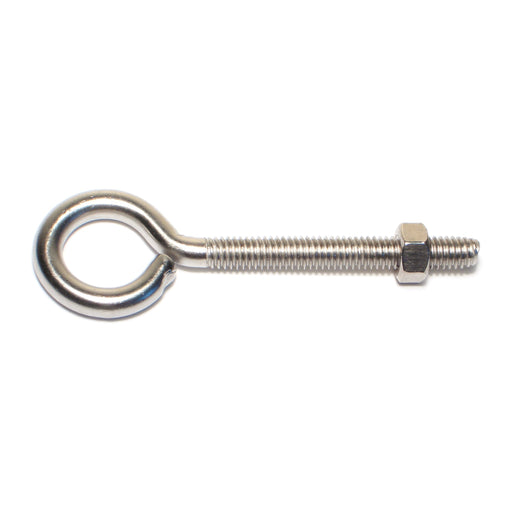 5/16"-18 x 4" 18-8 Stainless Steel Coarse Thread Eye Bolts with Nuts