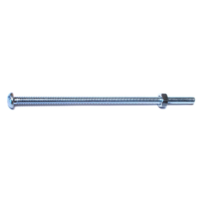 1/4"-20 x 6" Zinc Plated Steel Coarse Thread Slotted Round Head Machine Screws