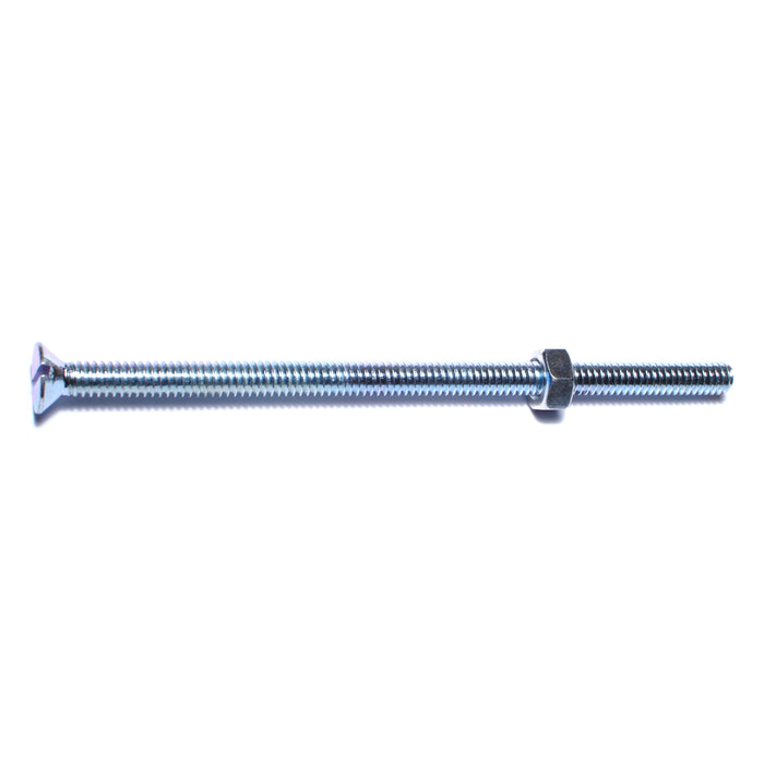 1/4"-20 x 5" Zinc Plated Steel Coarse Thread Slotted Flat Head Machine Screws