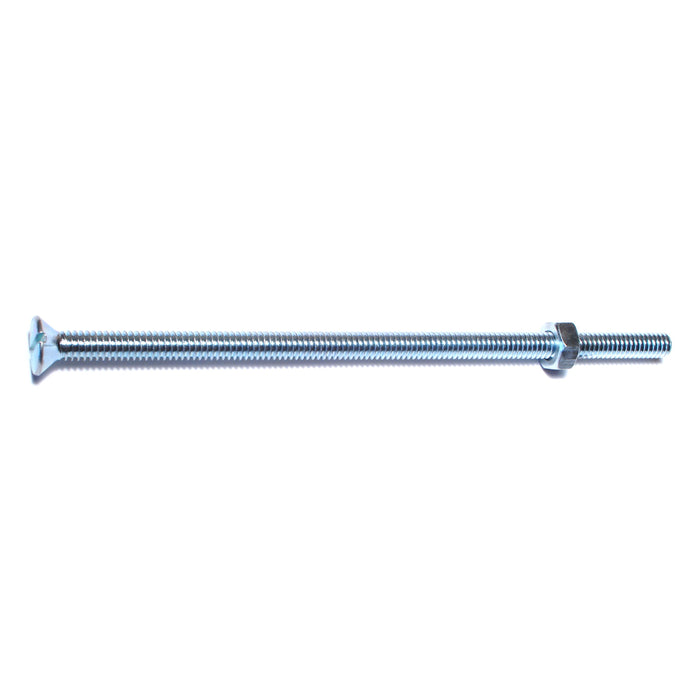 1/4"-20 x 6" Zinc Plated Steel Coarse Thread Slotted Flat Head Machine Screws