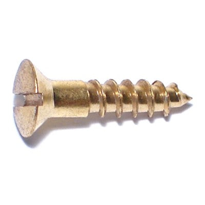 #8 x 3/4" Brass Slotted Oval Head Wood Screws
