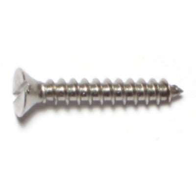 #10 x 1-1/4" 18-8 Stainless Steel Slotted Flat Head Sheet Metal Screws