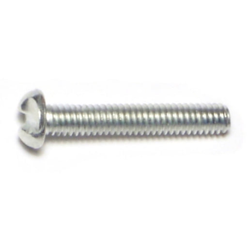 #8-32 x 1" Zinc Plated Steel Coarse Thread Slotted One-Way Round Head Screws