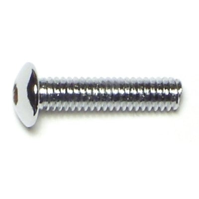 #8-32 x 3/4" Chrome Plated Grade 8 Steel Coarse Thread Button Head Socket Cap Screws