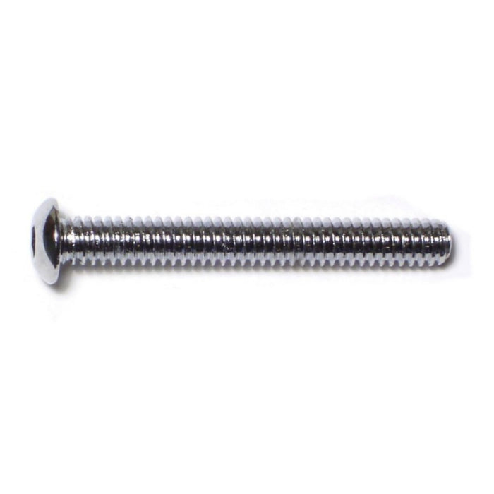 1/4"-20 x 2" Chrome Plated Grade 8 Steel Coarse Thread Button Head Socket Cap Screws