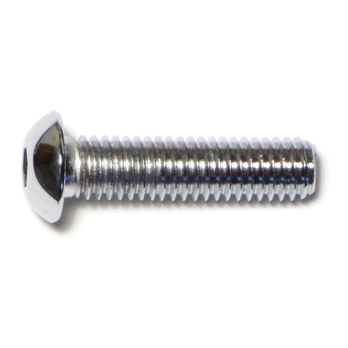 3/8"-16 x 1-1/2" Chrome Plated Grade 8 Steel Coarse Thread Button Head Socket Cap Screws