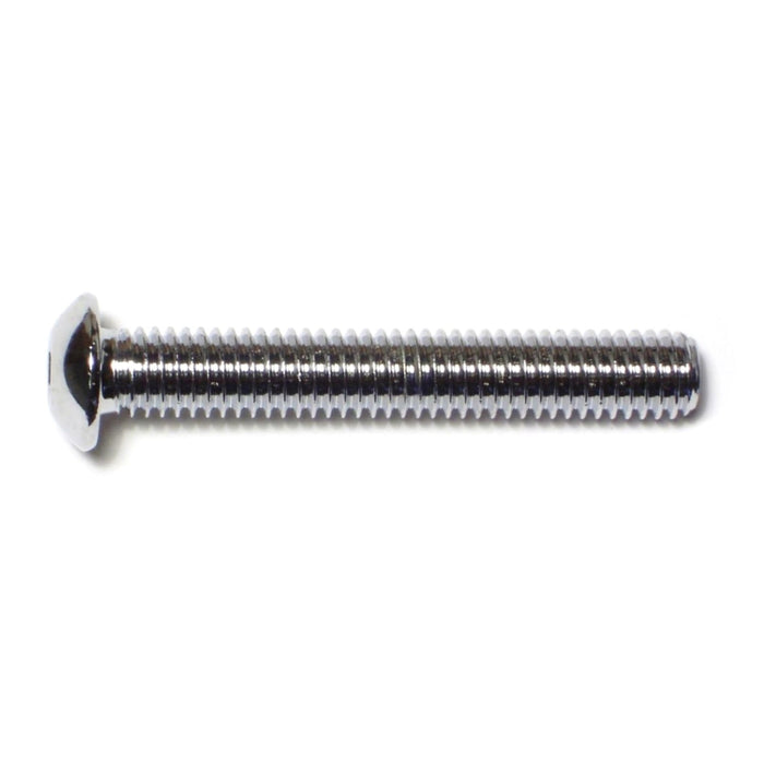 3/8"-16 x 2-1/2" Chrome Plated Grade 8 Steel Coarse Thread Button Head Socket Cap Screws