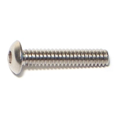 #10-24 x 1" 18-8 Stainless Steel Coarse Thread Button Head Socket Cap Screws