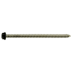 #8 x 3" Black Painted 18-8 Stainless Steel Hex Washer Head Sheet Metal Screws