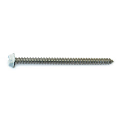 #8-14 x 2-1/2" White Painted 18-8 Stainless Steel Hex Washer Head Sheet Metal Screws
