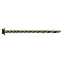 #8 x 3" Brown Painted 18-8 Stainless Steel Hex Washer Head Sheet Metal Screws