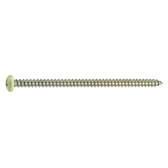 #8 x 3" Beige Painted 18-8 Stainless Steel Phillips Pan Head Sheet Metal Screws