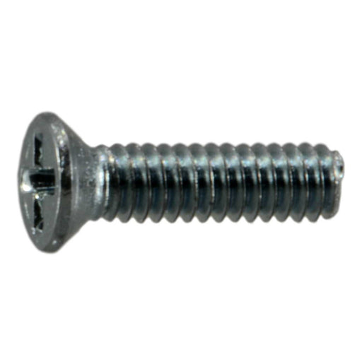 #0-80 x 1/4" Zinc Plated Steel Fine Thread Phillips Flat Head Machine Screws