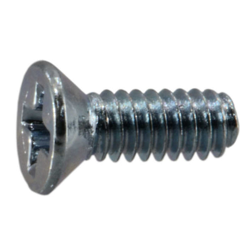 #2-56 x 1/4" Zinc Plated Steel Coarse Thread Phillips Flat Head Machine Screws