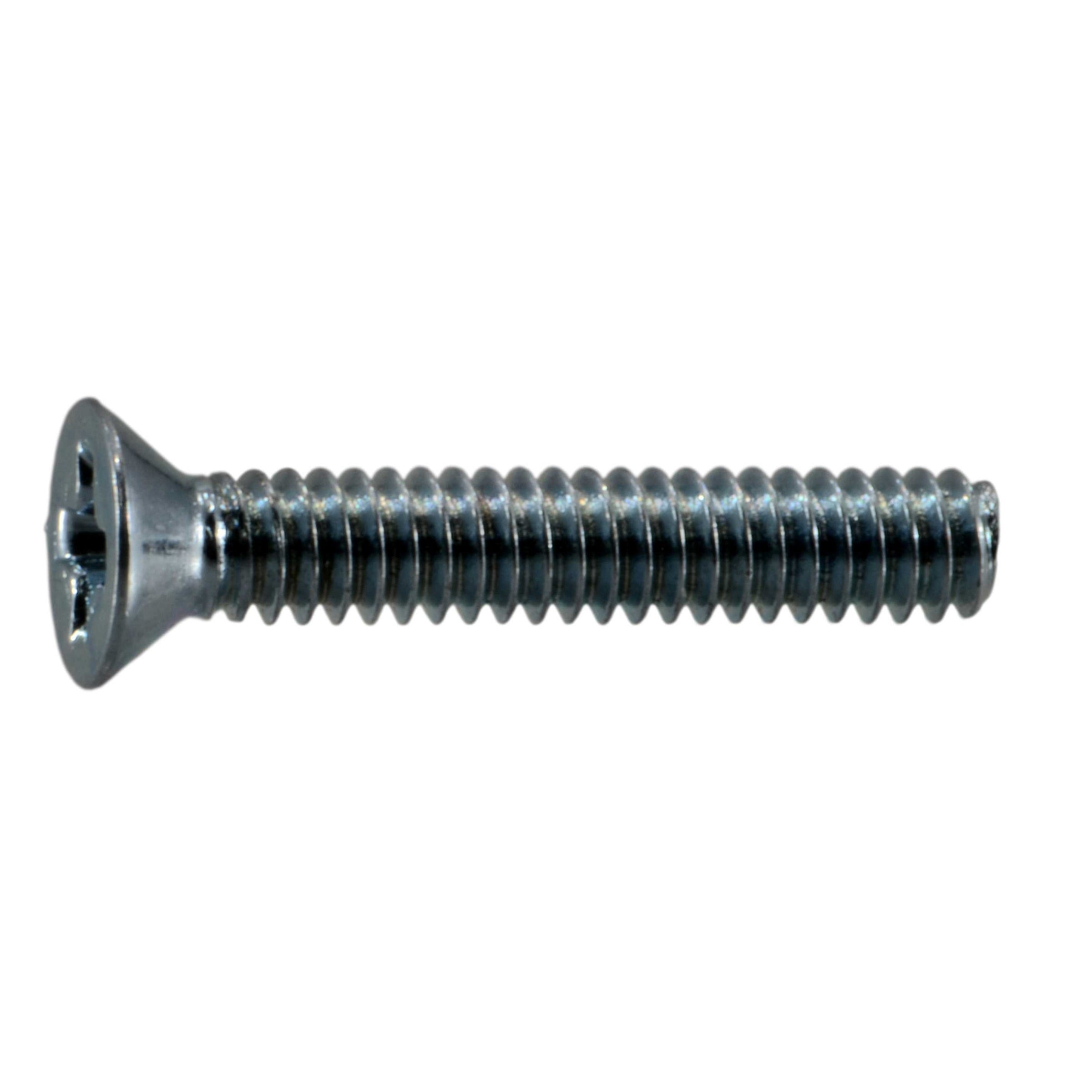 #2-56 x 1/2" Zinc Plated Steel Coarse Thread Phillips Flat Head Machine Screws