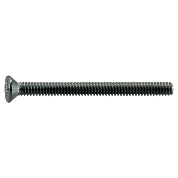 #2-56 x 1" Zinc Plated Steel Coarse Thread Phillips Flat Head Machine Screws