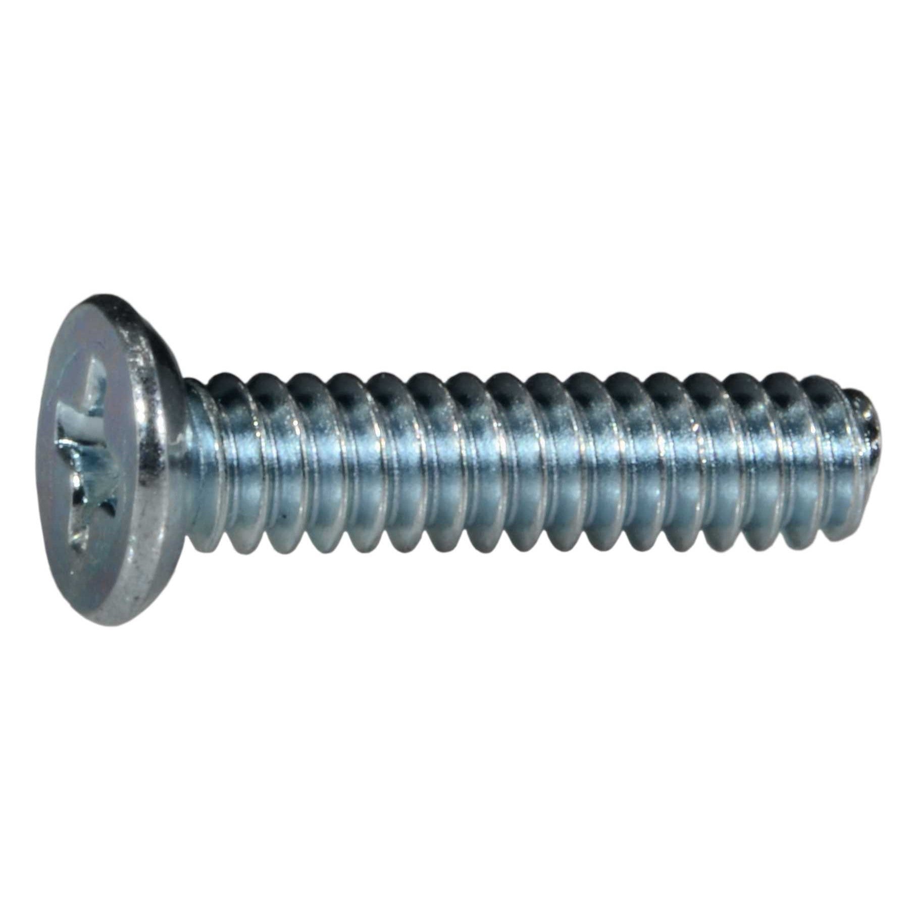#6-32 x 5/8" Zinc Plated Steel Coarse Thread Phillips Flat Undercut Head Machine Screws