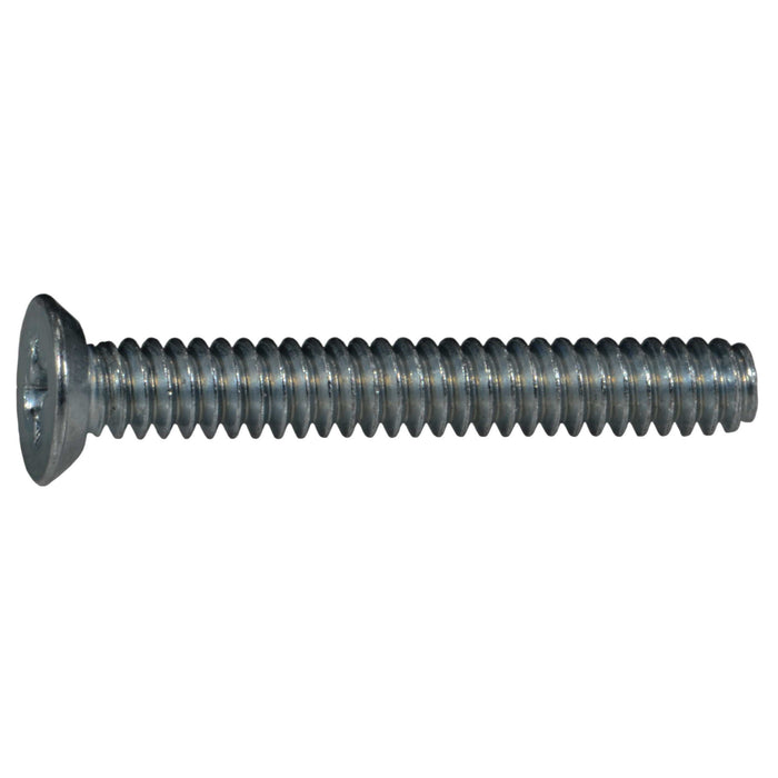 #6-32 x 1" Zinc Plated Steel Coarse Thread Phillips Flat Undercut Head Machine Screws