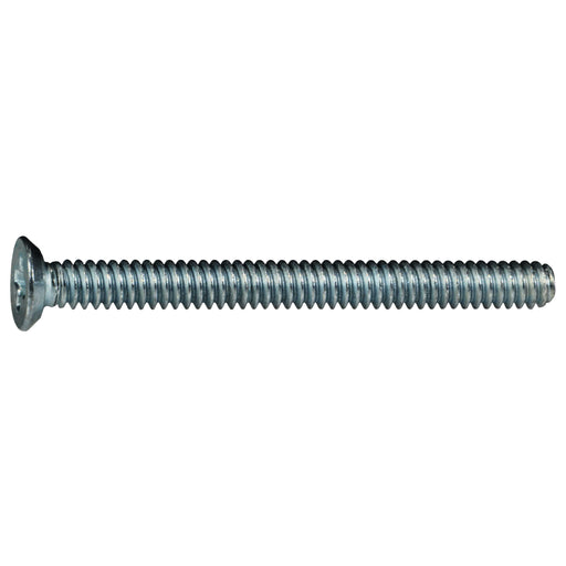 #6-32 x 1-1/2" Zinc Plated Steel Coarse Thread Phillips Flat Undercut Head Machine Screws