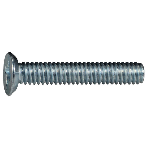 #8-32 x 1" Zinc Plated Steel Coarse Thread Phillips Flat Undercut Head Machine Screws