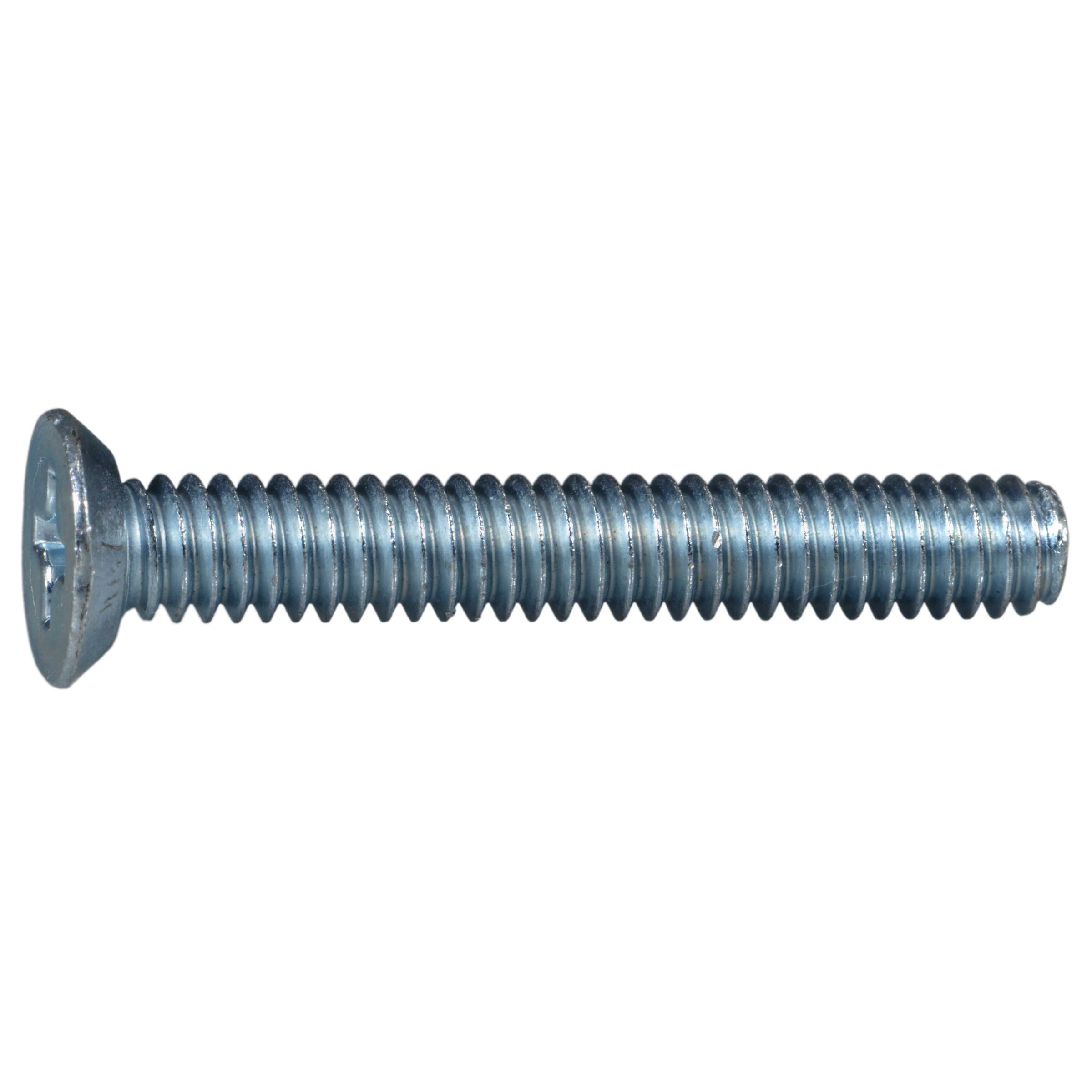 1/4"-20 x 1-3/4" Zinc Plated Steel Coarse Thread Phillips Flat Undercut Head Machine Screws