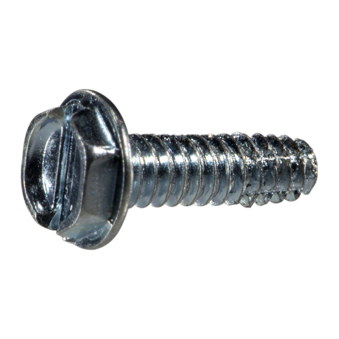 #4-40 x 3/8" Zinc Plated Steel Coarse Thread Hex Washer Head Type F Sheet Metal Screws