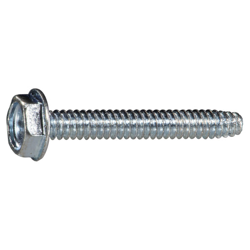 #6-32 x 1" Zinc Plated Steel Coarse Thread Hex Washer Head Type F Sheet Metal Screws