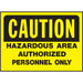 Caution Hazardous Area Sign 10" x 14" (5 pcs.)