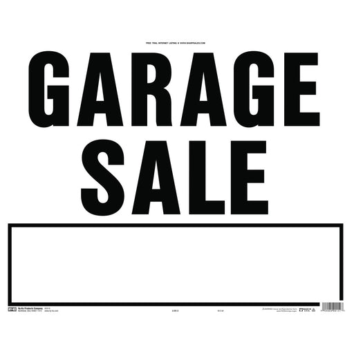 Garage Sale (Black On White) Sign 18" x 23" (5 pcs.)