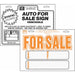 Auto For Sale Sign 9" x 12" (10 pcs.)