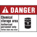 Danger Chemical Storage Area Sign 10" x 14" (5 pcs.)