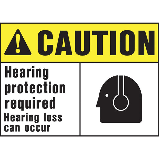 Caution Hearing Protection Required Sign 10" x 14" (5 pcs.)