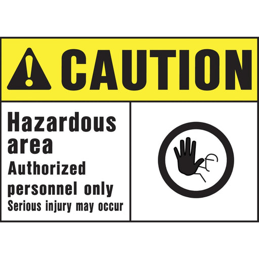 Caution Hazardous Area Sign 10" x 14" (5 pcs.)