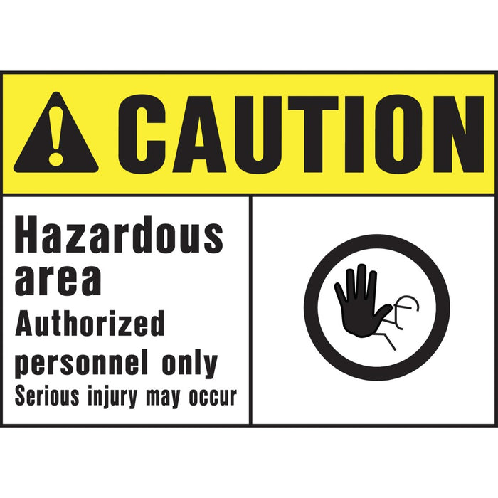 Caution Hazardous Area Sign 10" x 14" (5 pcs.)