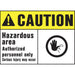 Caution Hazardous Area Sign 10" x 14" (5 pcs.)