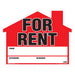 For Rent House-Shaped Sign 19" x 24" (5 pcs.)