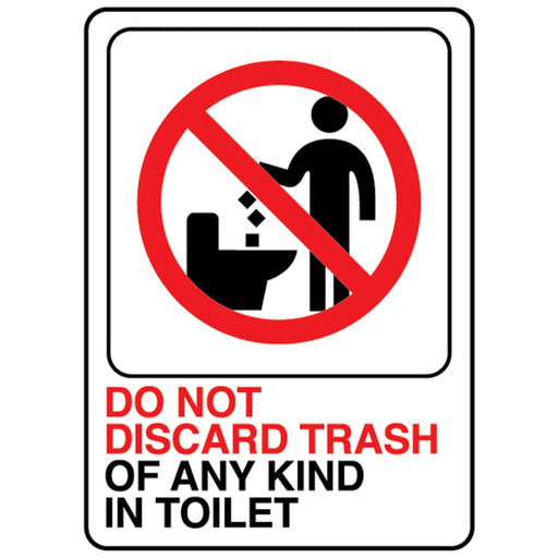 Do Not Discard Trash" Toilet Sign 5" x 7" (5 pcs.)