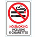 No Smoking Including E-Cigarettes Sign 5" x 7" (5 pcs.)