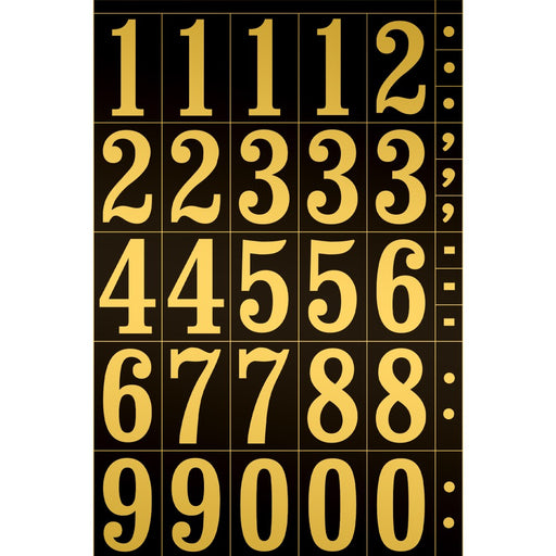 2" Black/Gold Numbers (10 pcs.)