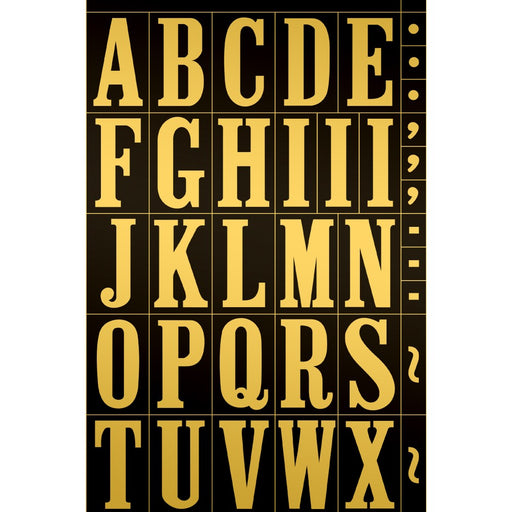 2" Black/Gold Letters (10 pcs.)